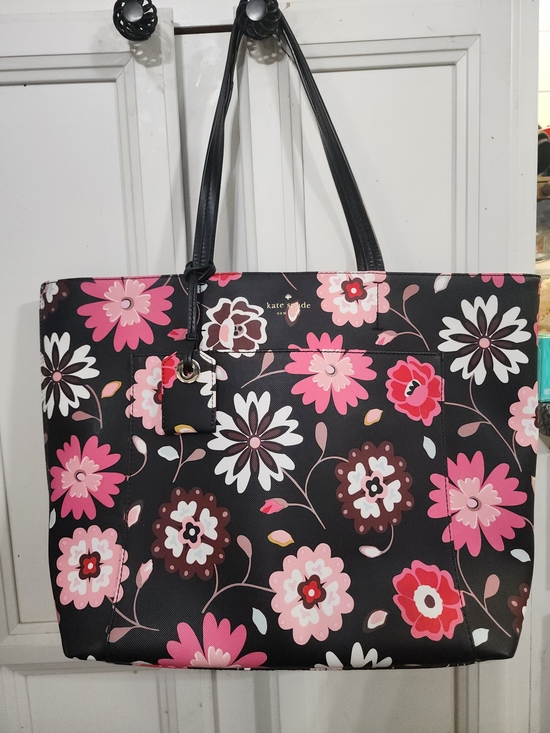 kate spade Handbags - kate spade Harding Street Casa Flora Riley Black & Pink Tote Bag-17×12×5.5